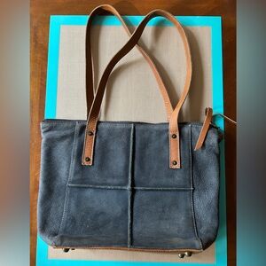 Truelu Hobo Top Handle Leather Shoulder Bag Purse Handbag Handmade charcoal